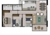 93 m² com opção de 3 quartos 1 suíte