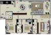 92,50 m² com 3 quartos